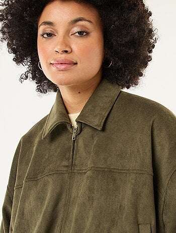 Veste en suédine unie
