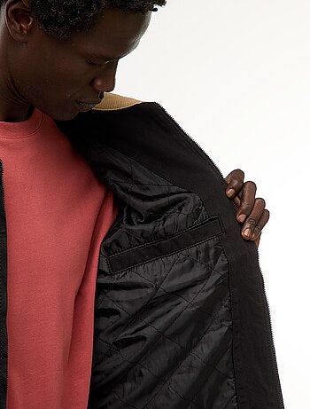 Veste en twill zippée avec col côtelé