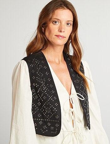 Veste sans manches avec motifs en studs