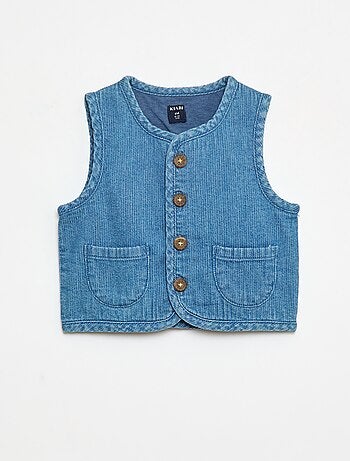 Veste sans manches effet jean côtelé