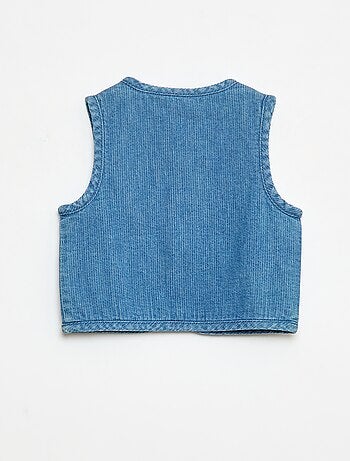 Veste sans manches effet jean côtelé