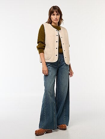Veste sans manches effet mouton
