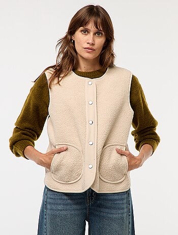 Veste sans manches effet mouton