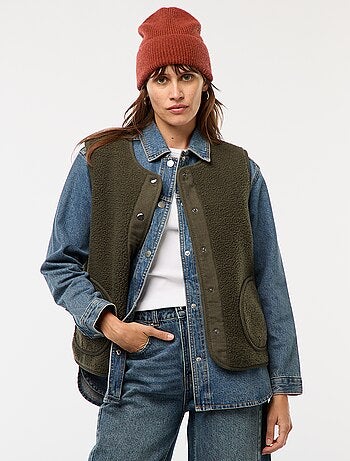 Veste sans manches effet mouton