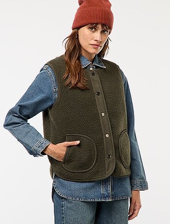 Veste sans manches effet mouton