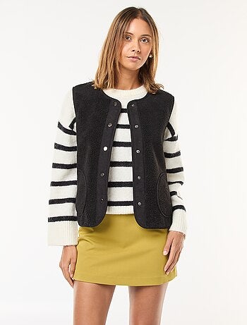 Veste sans manches effet mouton