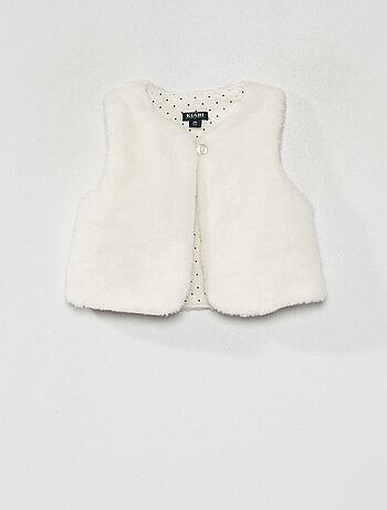 Veste sans manches fausse fourrure
