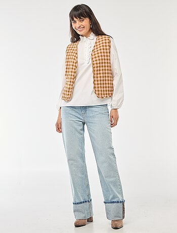 Veste sans manches réversible à carreaux