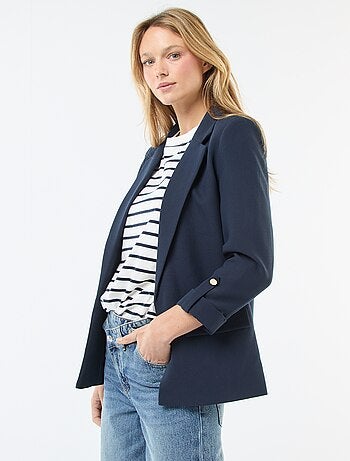 Veste tailleur avec manches 3/4 pans libres