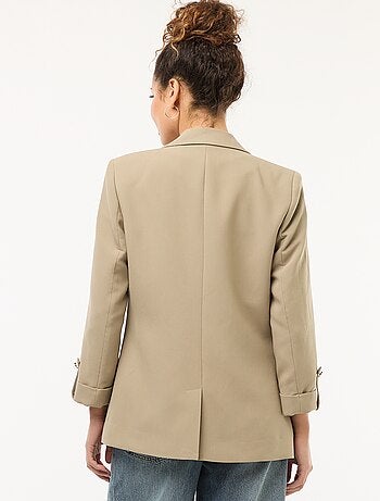 Veste tailleur avec manches 3/4 pans libres