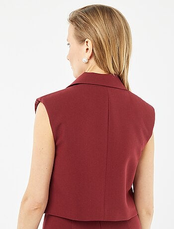Veste tailleur crop-top sans manches