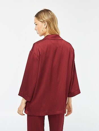 Veste tailleur en matière crêpée avec manches 3/4