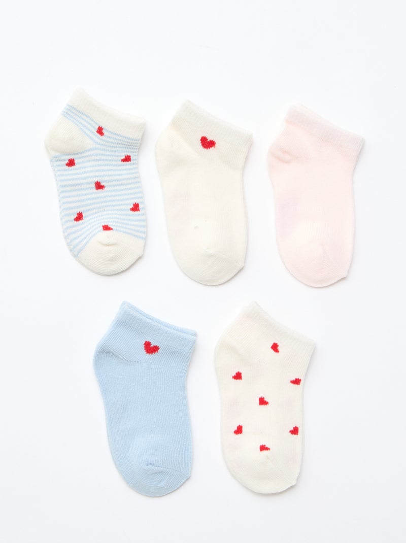 - Lot de 5 paires de chaussettes invisibles Bleu - Kiabi