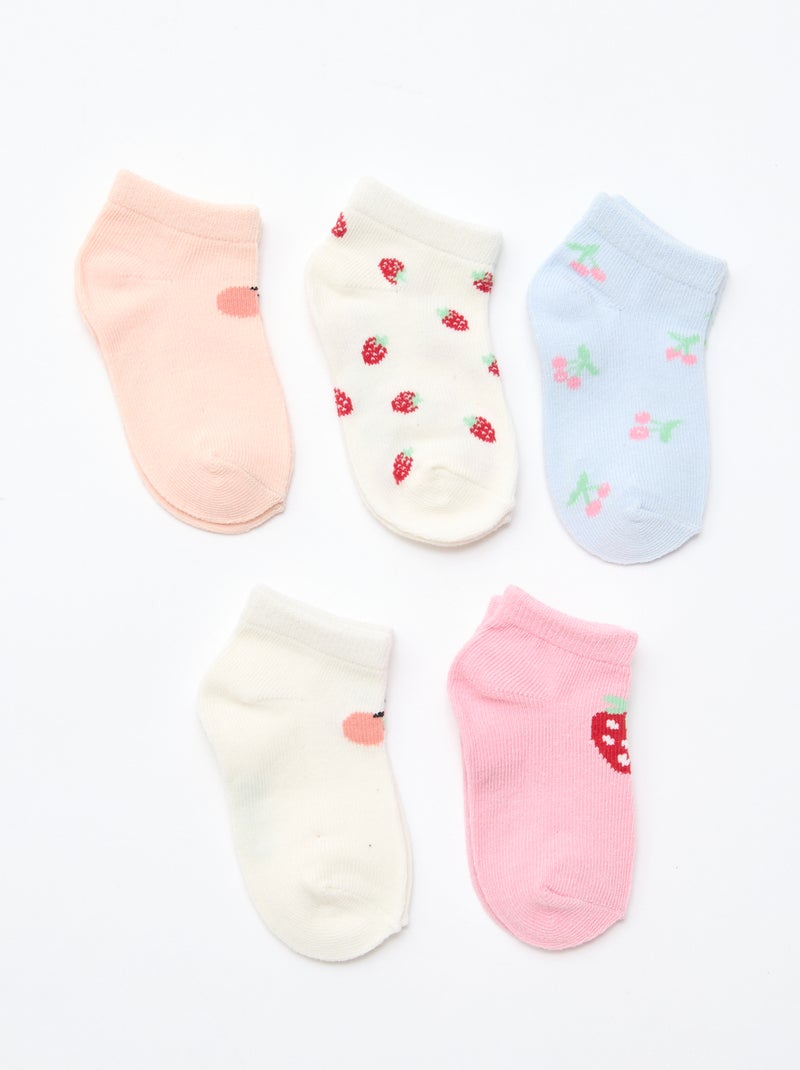 - Lot de 5 paires de chaussettes invisibles Orange - Kiabi