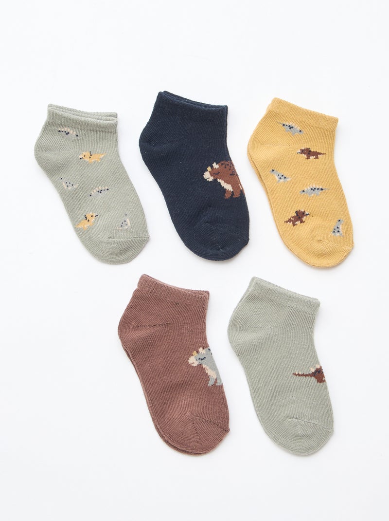 - Lot de 5 paires de chaussettes invisibles Vert - Kiabi