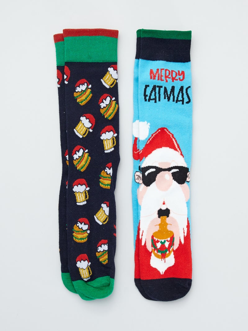 - Setje met 2 paar kerst-sokken BIEGE - Kiabi