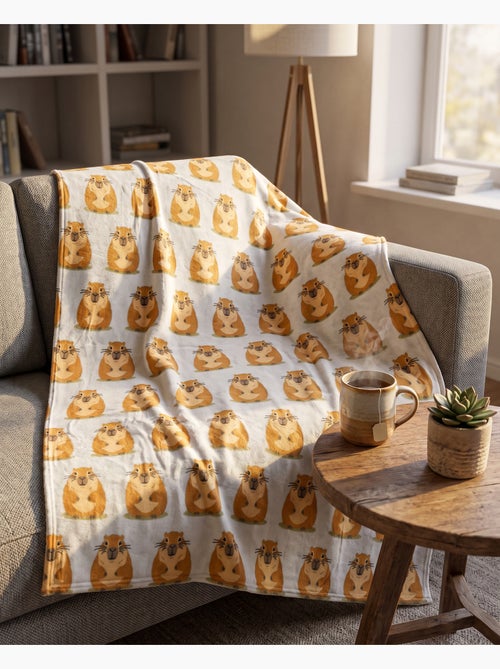 🦫 FLANEL CAPYBARA DEKEN 110x150cm : kawaii all-over op witte achtergrond — royaal formaat om jezelf - Kiabi 🦫 FLANEL CAPYBARA DEKEN 110x150cm : kawaii all-over op witte achtergrond — royaal formaat om jezelf - Kiabi