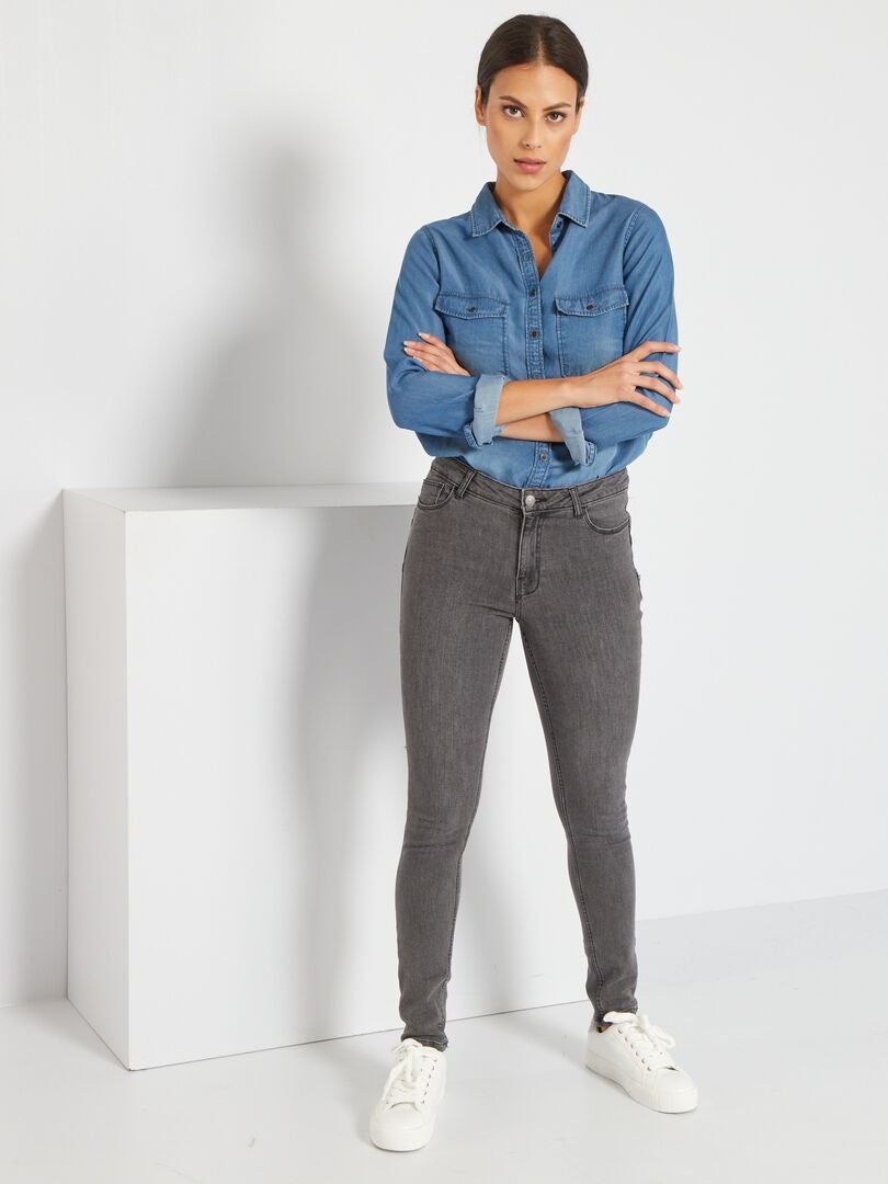 , slim-fit jeans L28 GRIJS - Kiabi
