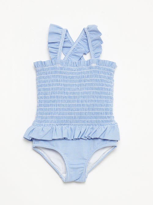 1-delig gesmokt badpak met ruches - Kiabi