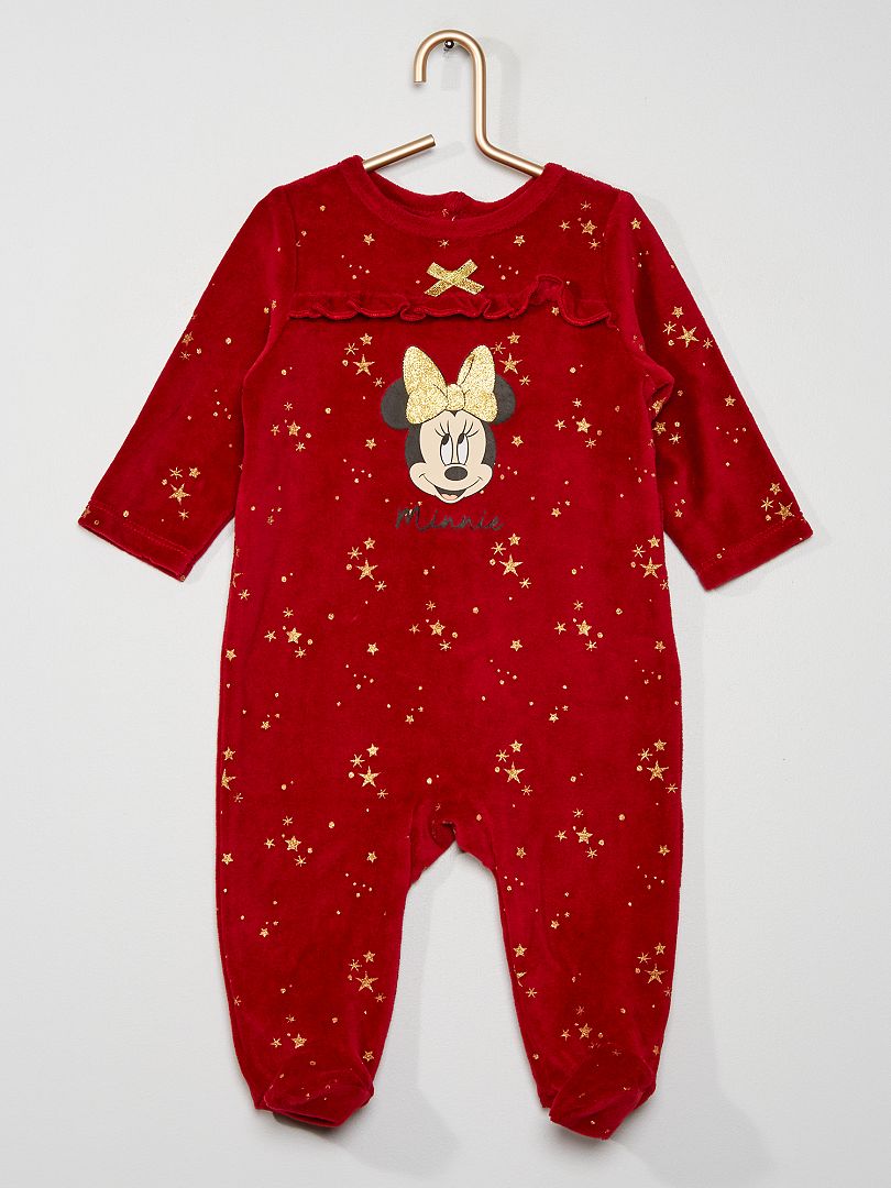 1-delige Minnie-pyjama met sterrenmotief bordeaux - Kiabi