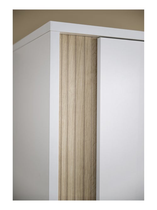 1-deurs kledingkast met gestructureerd imitatiehout en houten poten - Kiabi 1-deurs kledingkast met gestructureerd imitatiehout en houten poten - Kiabi