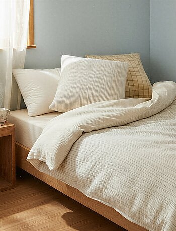 1-persoons dekbedovertrekset (140 x 200cm) van katoenen mousseline - Kiabi Home