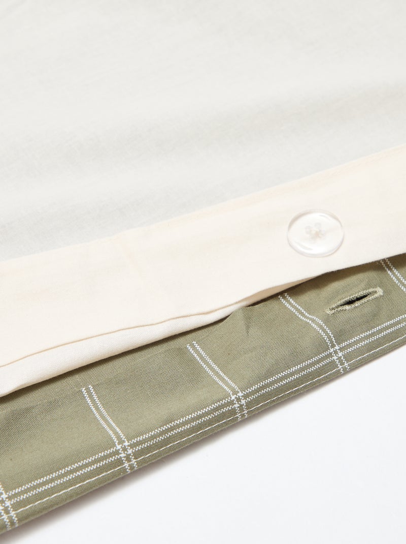 1-persoons dekbedovertrekset (140 x 200cm) van katoen 57 draden - Kiabi Home Kaki - Kiabi