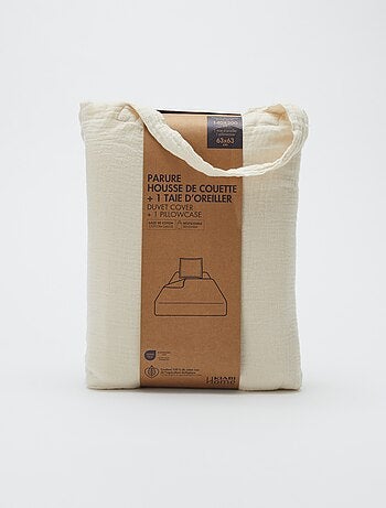 1-persoons dekbedovertrekset (140 x 200cm) van katoenen mousseline - Kiabi Home