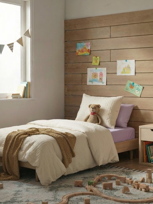 1-persoons dekbedovertrekset (140 x 200cm) van katoenen mousseline - Kiabi Home - Kiabi