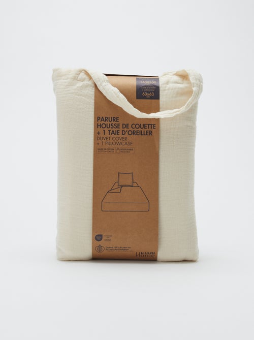 1-persoons dekbedovertrekset (140 x 200cm) van katoenen mousseline - Kiabi Home - Kiabi