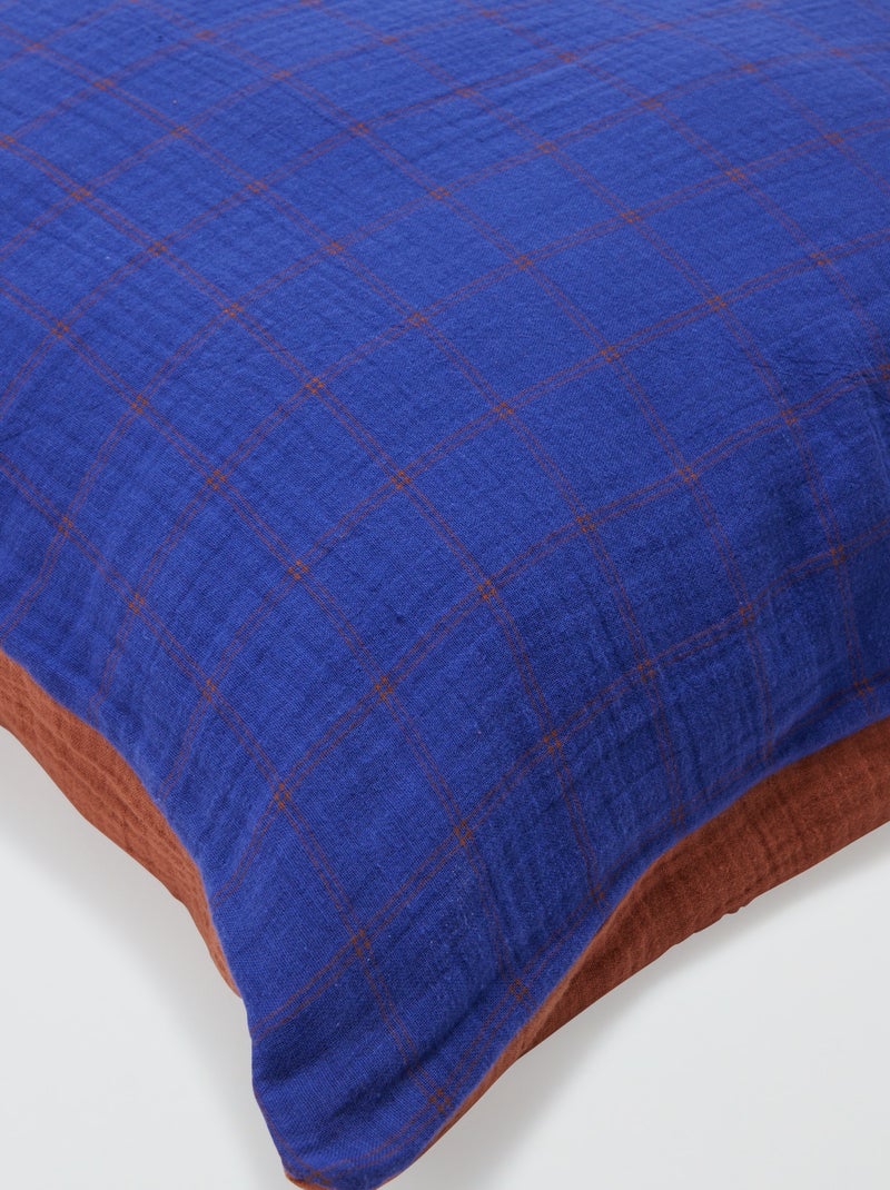 1-persoons dekbedovertrekset (140 x 200cm) van katoenen mousseline - Kiabi Home Blauw - Kiabi