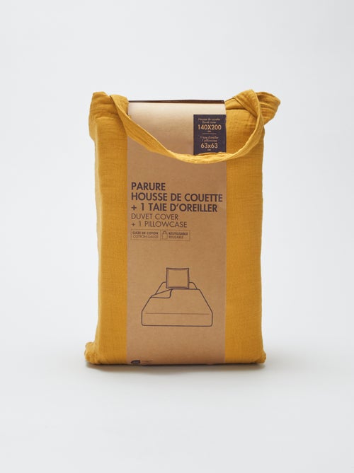 1-persoons dekbedovertrekset (140 x 200cm) van katoenen mousseline - Kiabi Home - Kiabi