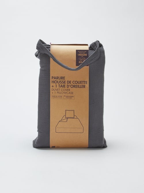 1-persoons dekbedovertrekset (140 x 200cm) van katoenen mousseline - Kiabi Home - Kiabi