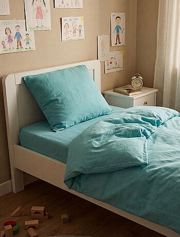 1-persoons dekbedovertrekset (140 x 200cm) van katoenen mousseline - Kiabi Home