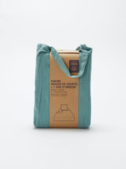 1-persoons dekbedovertrekset (140 x 200cm) van katoenen mousseline - Kiabi Home - Kiabi