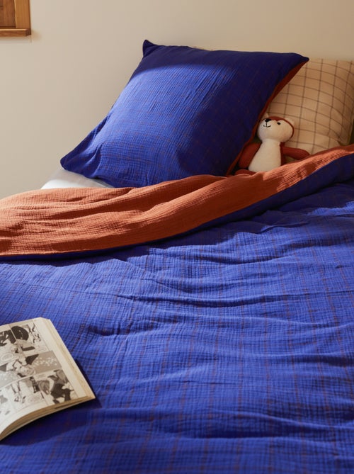 1-persoons dekbedovertrekset (140 x 200cm) van katoengaas - Kiabi Home - Kiabi