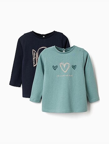 1 t-shirts met lange mouwen met kunstprints