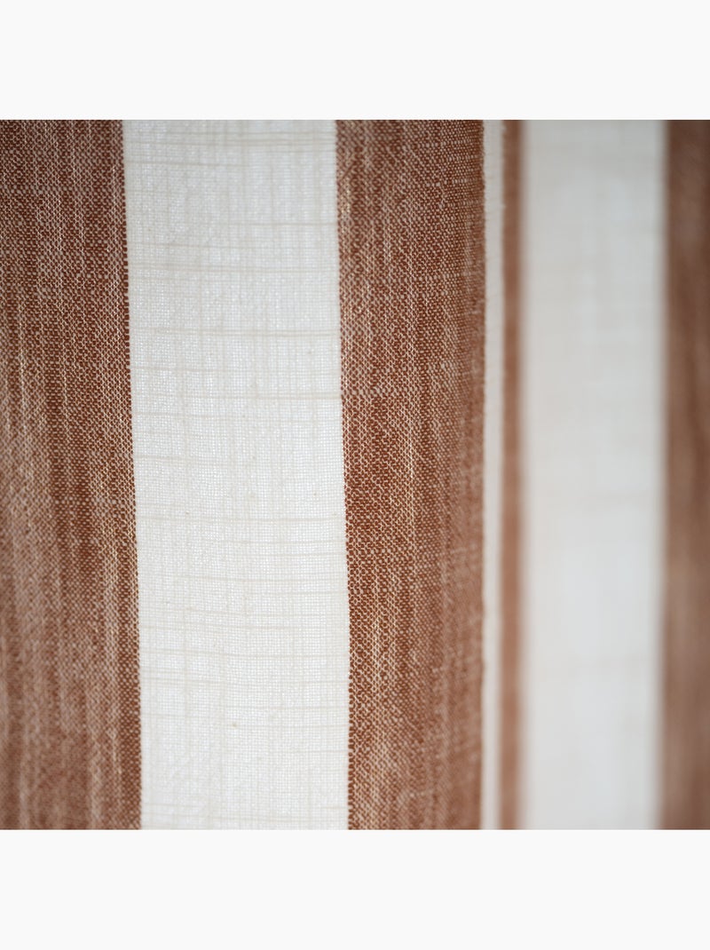 100% katoen brede strepen gordijn lourmarin Terracotta - Kiabi
