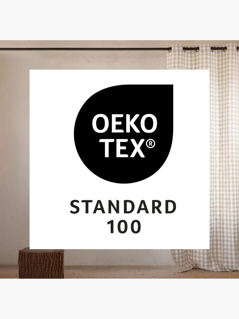 100% katoenen geruite gordijn lourmarin Beige - Kiabi