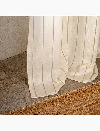 100% katoenen gordijn met beige strepen lourmarin