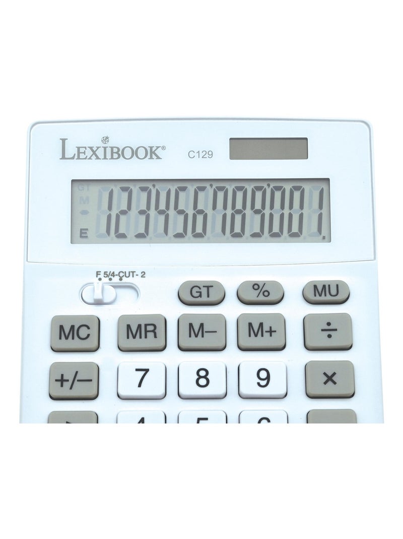 12-digit zakrekenmachine met dual stroom Wit - Kiabi
