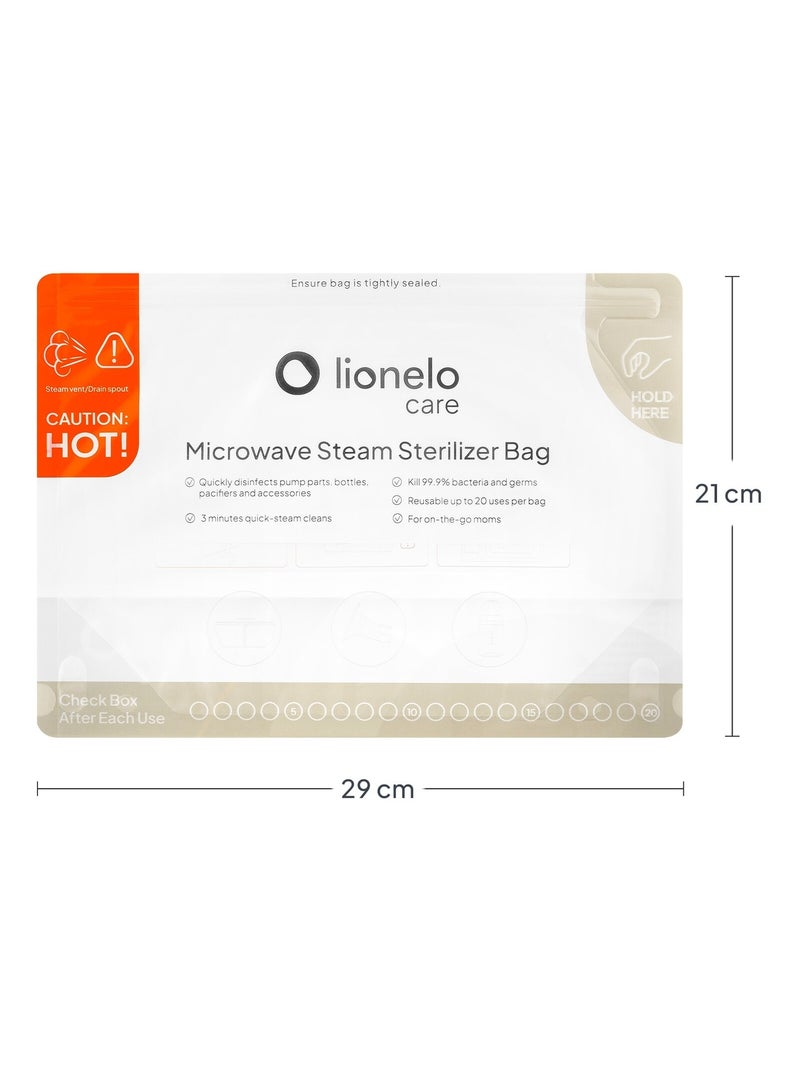 16 x Sachets stérilisateurs réutilisables LIONELO - Au micro-ondes - Pour biberons et accessoires Blanc - Kiabi