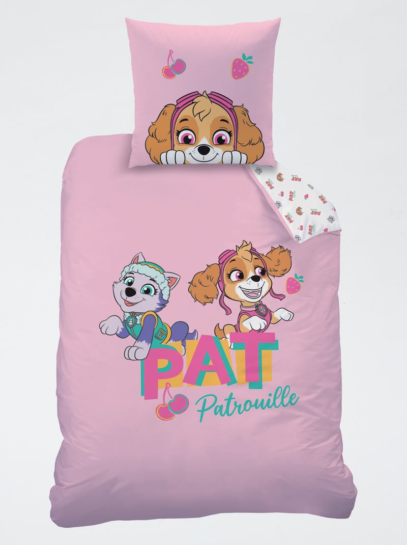 2-delige 1-persoons dekbedovertrekset 'Paw Patrol': dekbedovertrek + kussensloop Rose - Kiabi
