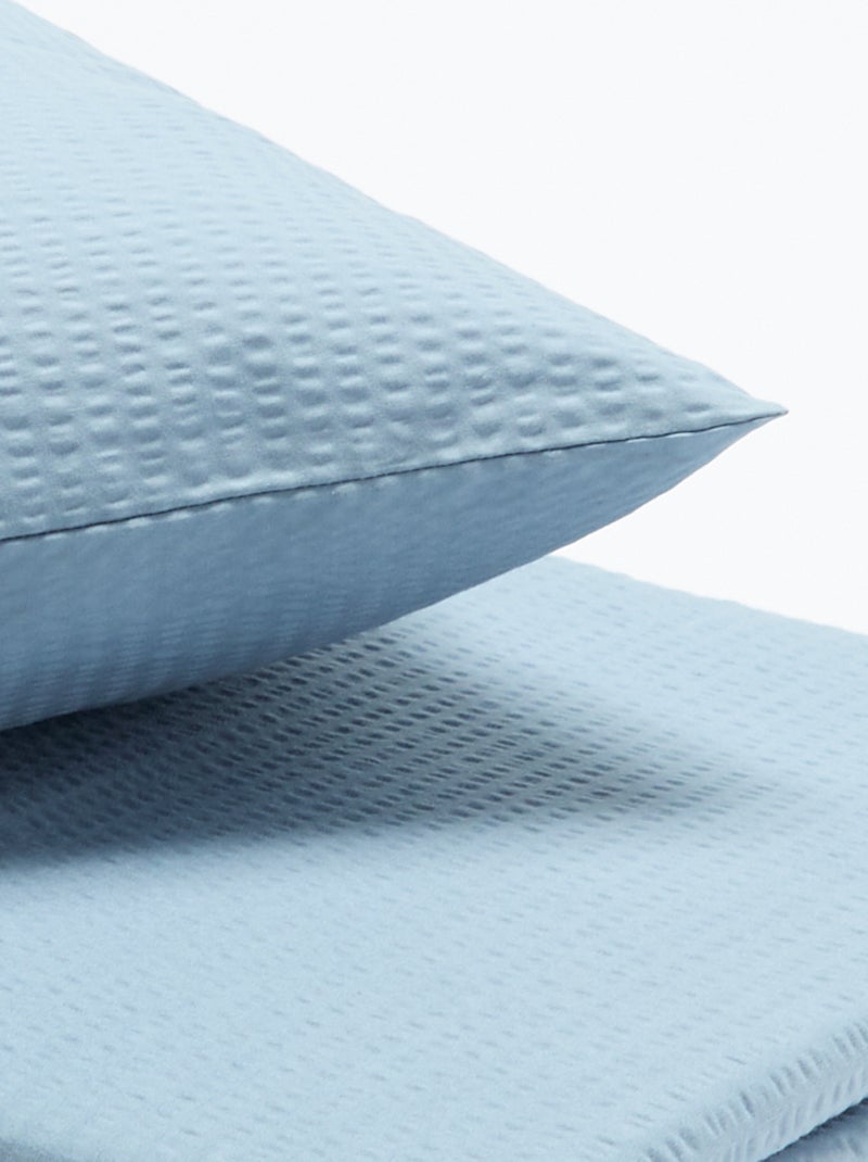 2-delige beddengoedset - dekbedovertrek + kussensloop - 140 x 200 cm Blauw - Kiabi