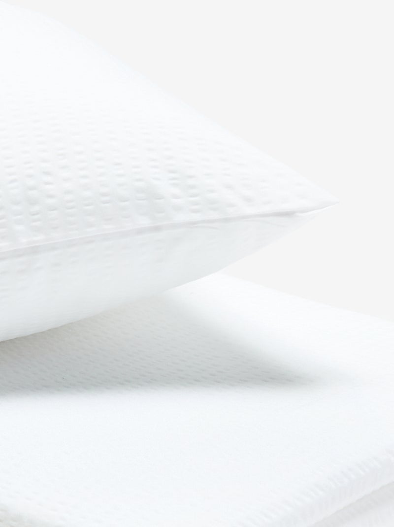 2-delige beddengoedset - dekbedovertrek + kussensloop - 140 x 200 cm Wit - Kiabi