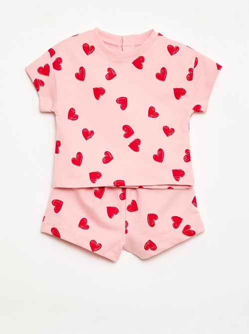 2-delige bedrukte set short + T-shirt - Kiabi