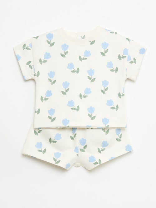 2-delige bedrukte set short + T-shirt - Kiabi
