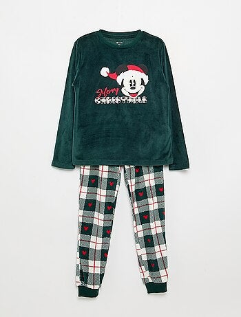 2-delige Disney 'Mickey' fleecepyjama - T-shirt met lange mouwen + broek