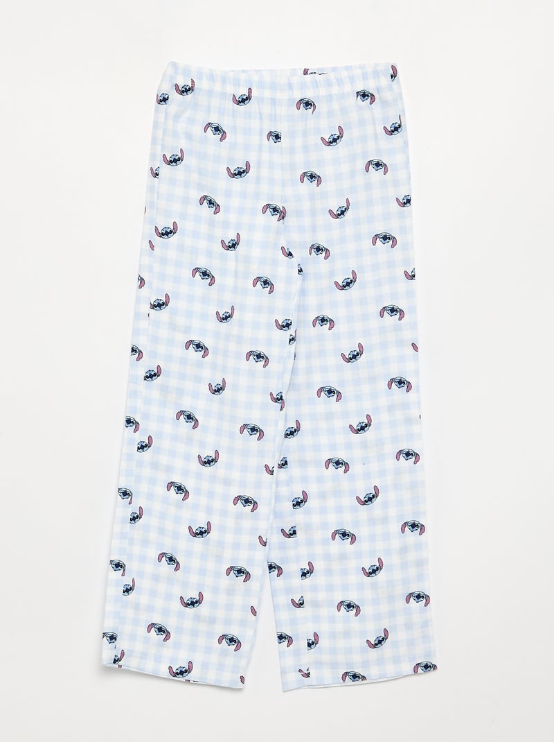 2-delige Disney-pyjama - T-shirt met lange mouwen + broek Blauw - Kiabi