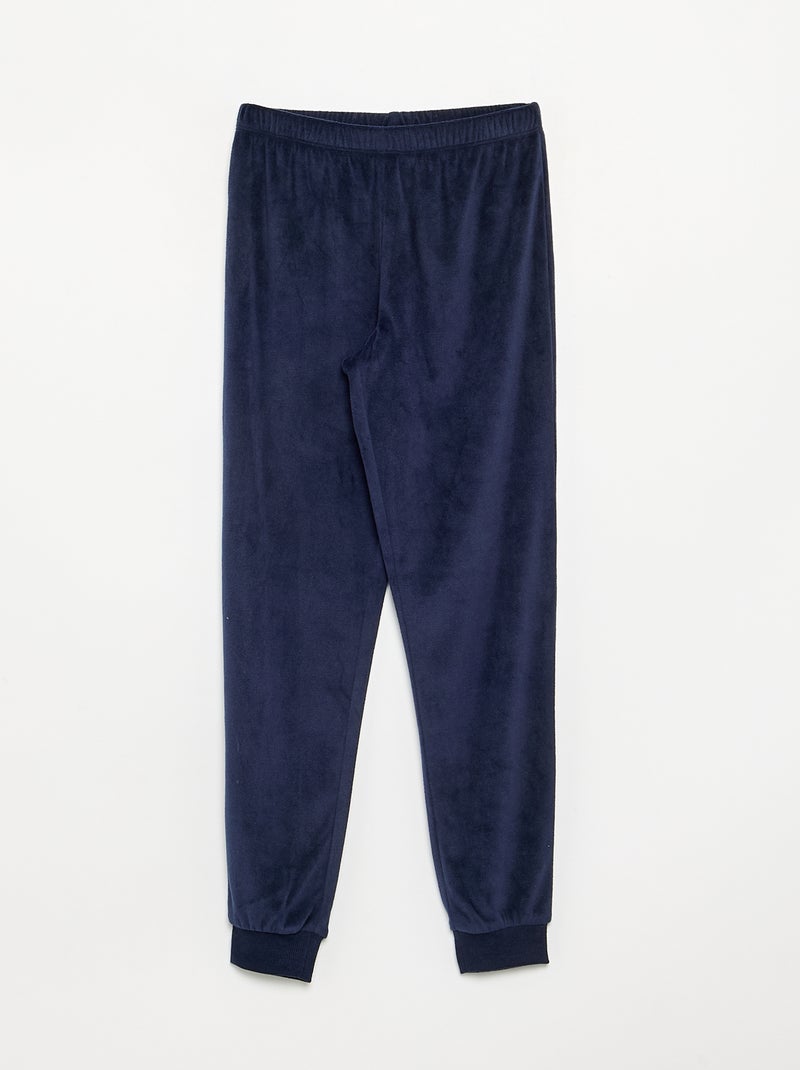 2-delige Disney-pyjamaset van fleece - sweatshirt + pyjamabroek Blauw - Kiabi